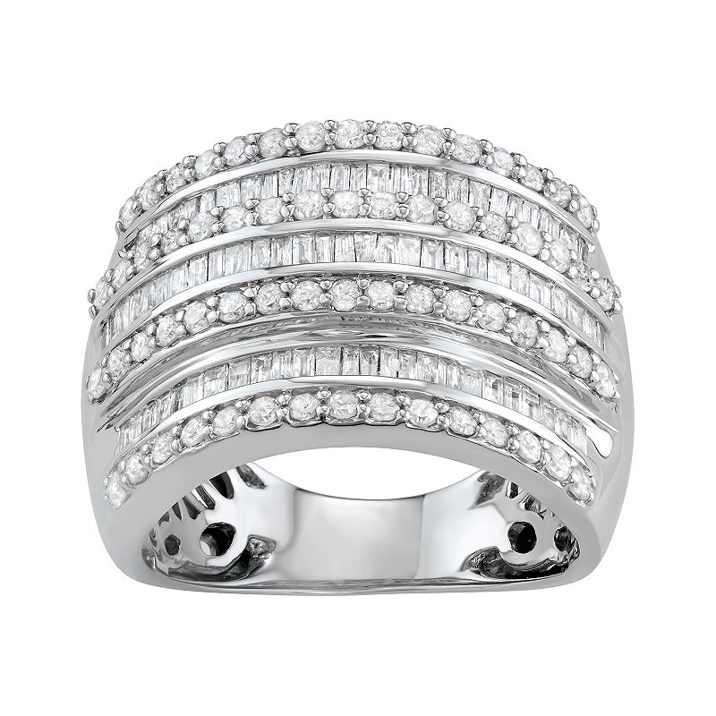 53215196 Sterling Silver 1 1/2 Carat T.W. Diamond Baguette  sku 53215196