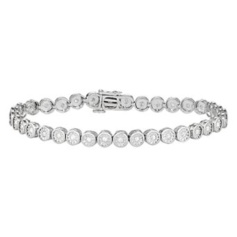 HDI Sterling Silver 1/2 Carat T.W. Diamond Miracle Plate Bracelet