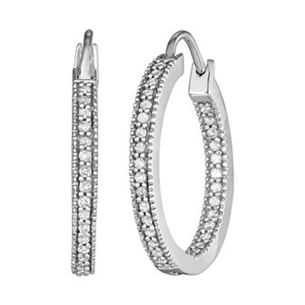 HDI 1/2 Carat T.W. Diamond Inside-Out Hoop Earrings