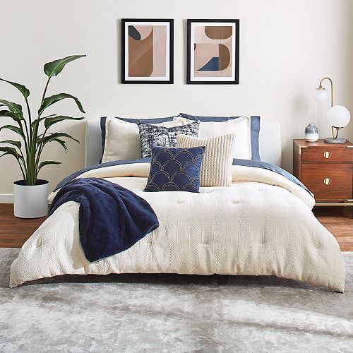 Scott Living Luxe Deco Fan Comforter And Sham Set