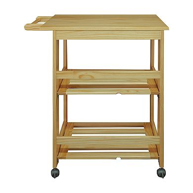 Casual Home Natural Finish Trek Folding Kitchen Cart