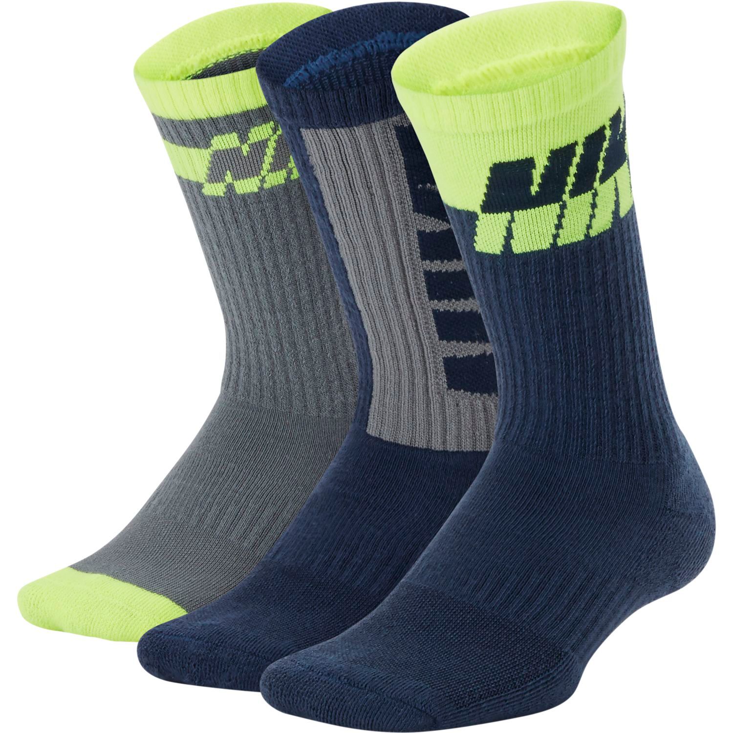 Boys 5-11 Nike 3-Pack Colorblock Crew Socks