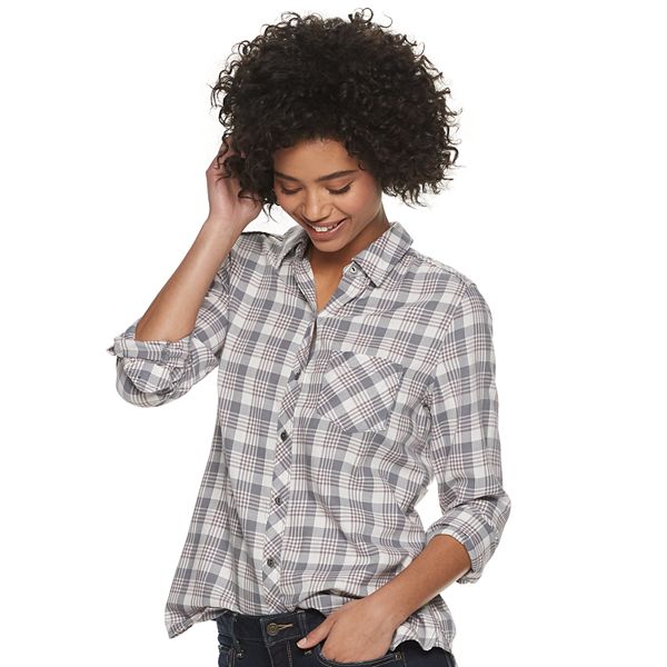 Dressy plaid outlet blouse