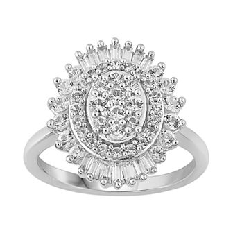 LOVEABLES Sterling Silver Lab-Created White Sapphire Ring