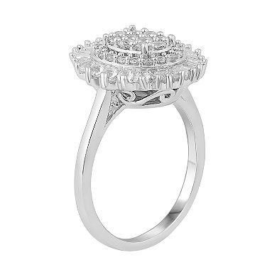 LOVEABLES Sterling Silver Lab-Created White Sapphire Ring
