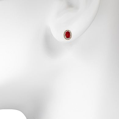 LC Lauren Conrad Oval Halo Nickel Free Stud Earrings