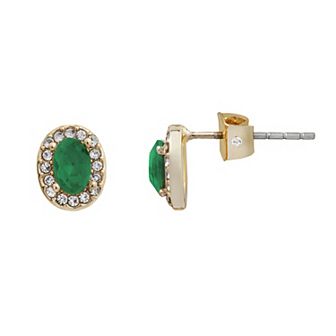 LC Lauren Conrad Oval Halo Nickel Free Stud Earrings