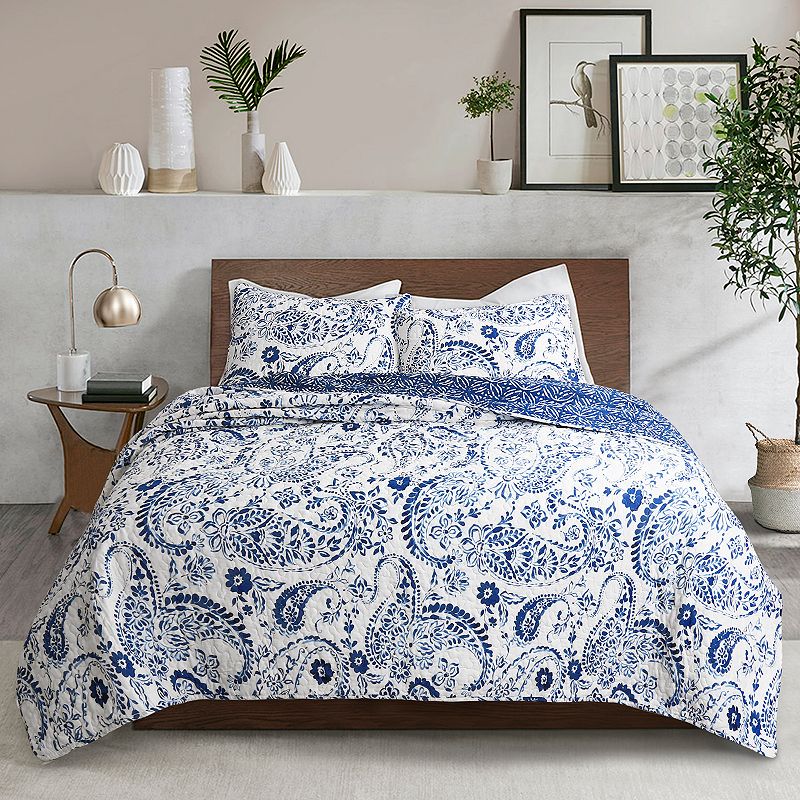 Lush Decor Erindale Quilt Set, Blue, Full/Queen