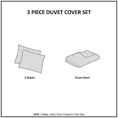 Madison Park Aeriela 3 Piece Tufted Damask Duvet Cover Set