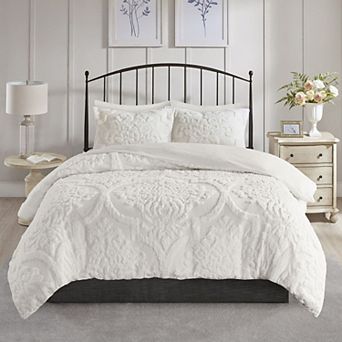 Madison Park Aeriela 3 pc Tufted Damask Duvet Cover Set with Shams