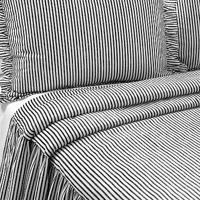 Lush Decor Ticking Stripe Ruffled Bedspread Set