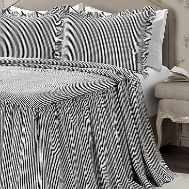 Lush Decor Ticking Stripe Ruffled Bedspread Set