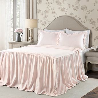 Lush Decor Ticking Stripe Ruffled Bedspread Set
