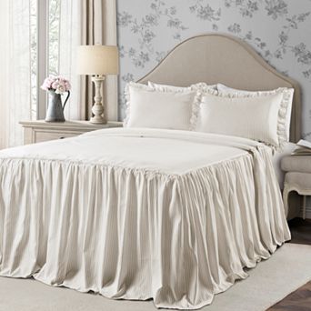 Lush Decor Ticking Stripe Ruffled Bedspread Set