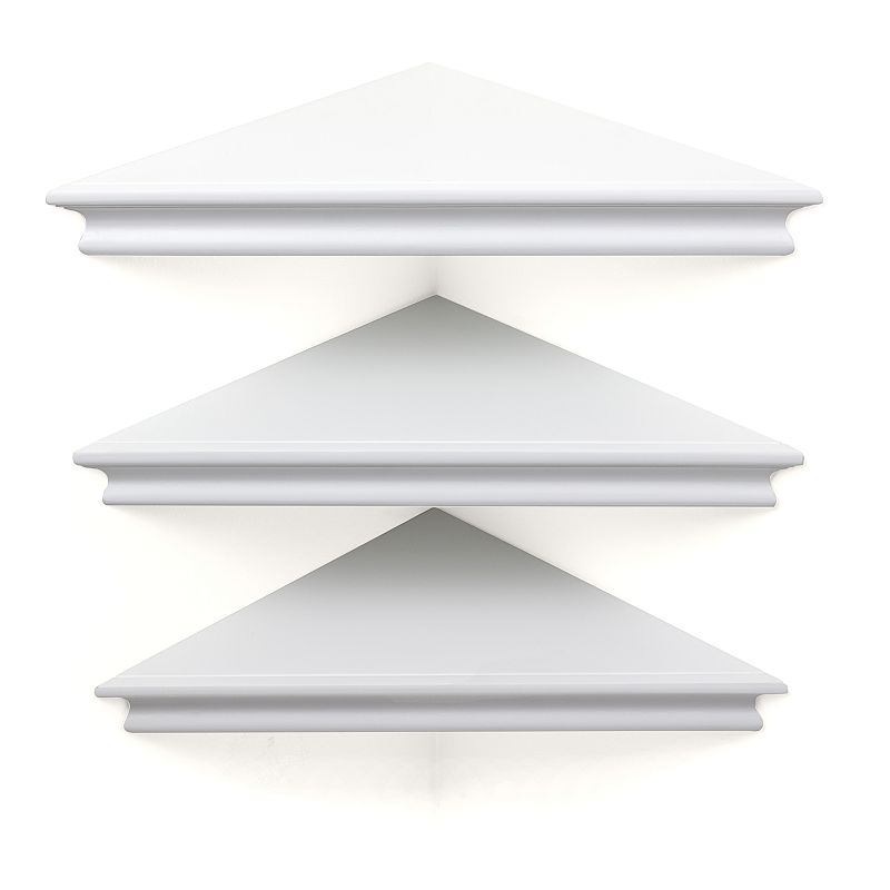 Kiera Grace Providence Reilly Triangle Corner Wall Shelf 3-piece Set, White