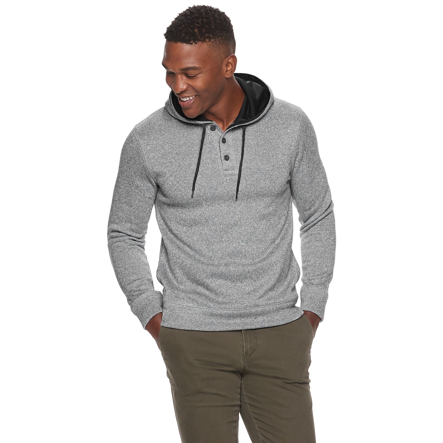 fleece henley sweatshirt