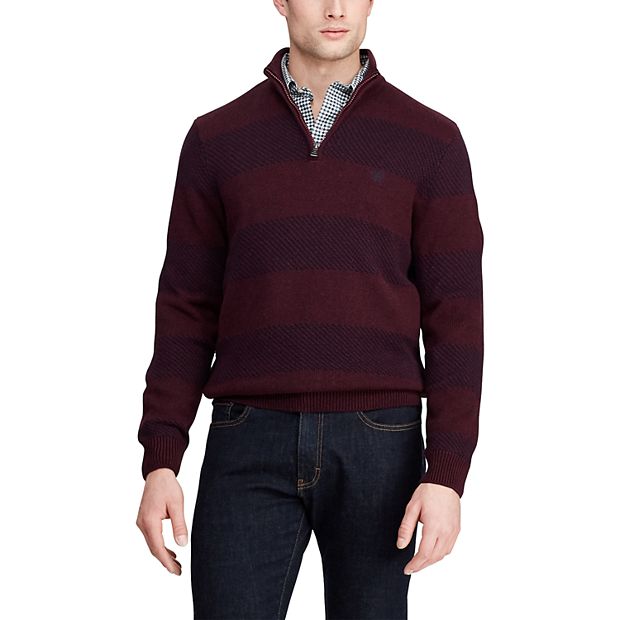 Men's Chaps Classic-Fit Textured Quarter-Zip Sweater