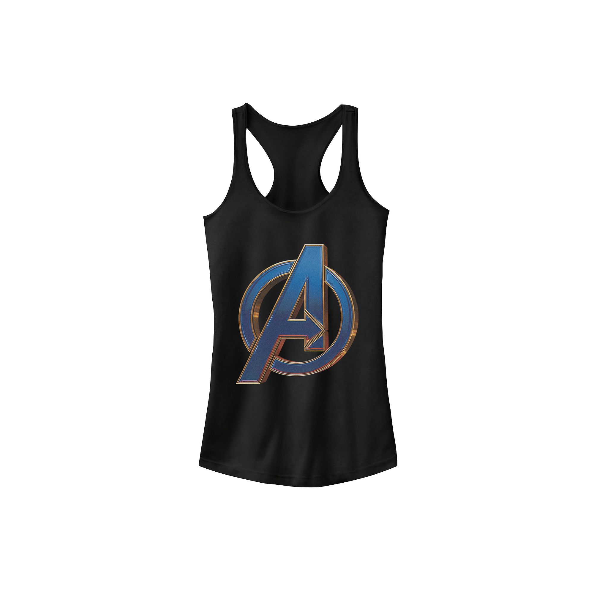 Juniors Marvel Avengers Blue Metallic Logo Tank Top, Girls, Size: Small, 