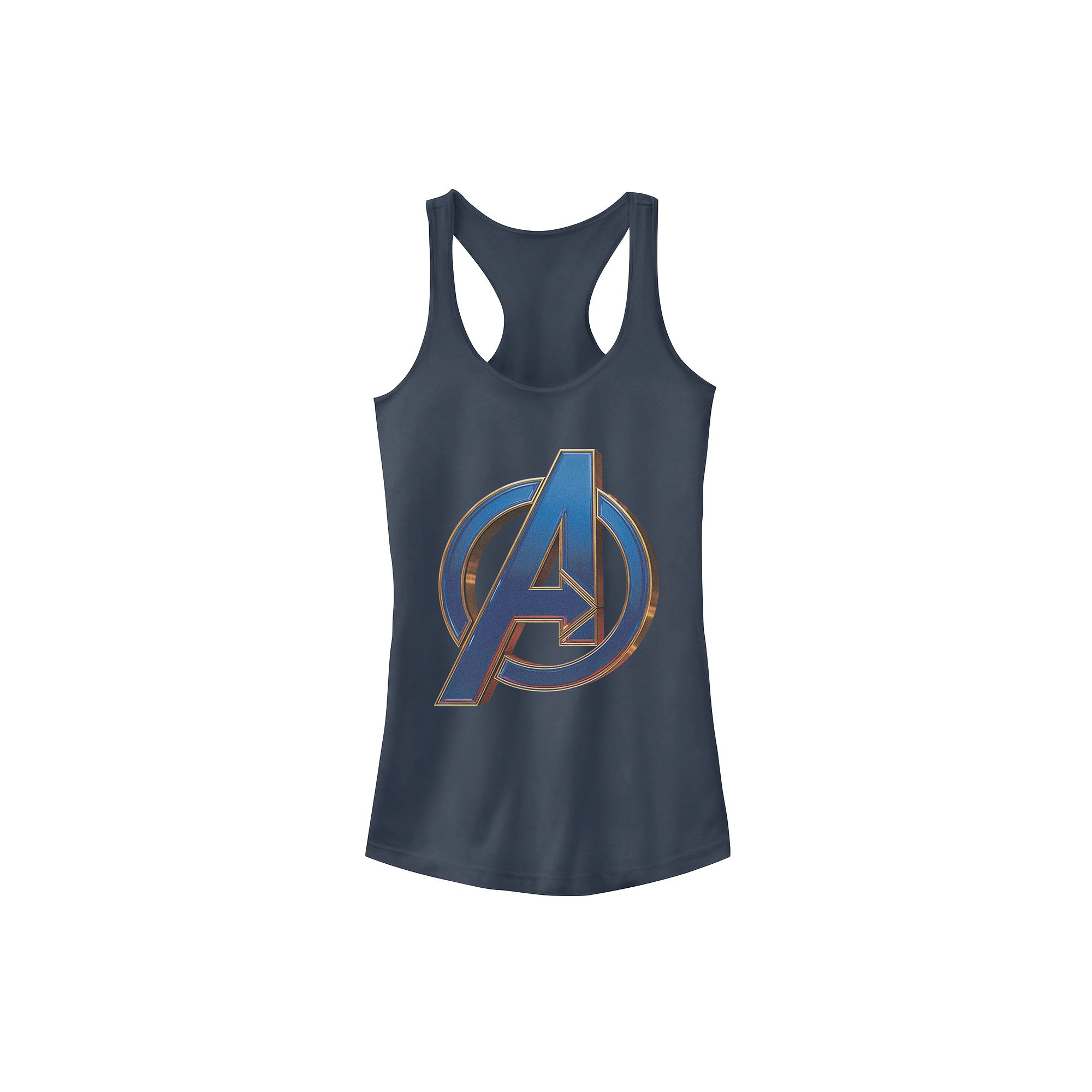 Juniors Marvel Avengers Blue Metallic Logo Tank Top, Girls, Size: Small