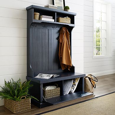 Crosley Seaside Hall Tree in Distressed Navy