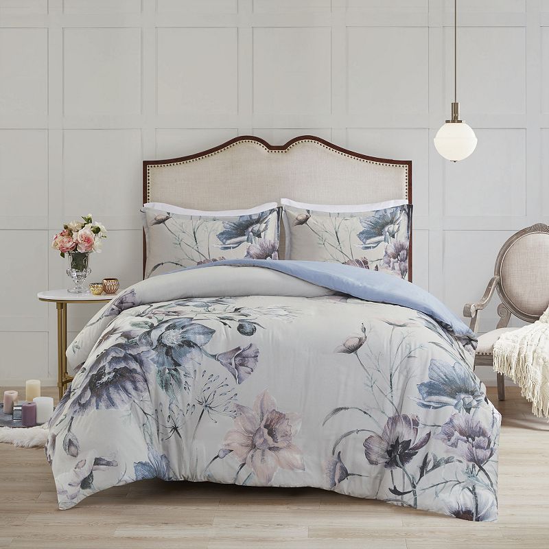 Madison Park Gisele 3-Piece Floral Cotton Printed Duvet Cover Set with Sham