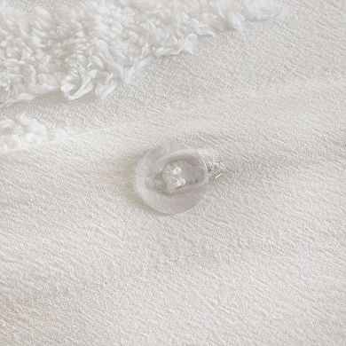 Madison Park Osanna 3-Piece Tufted Cotton Chenille Palm Duvet Cover Set