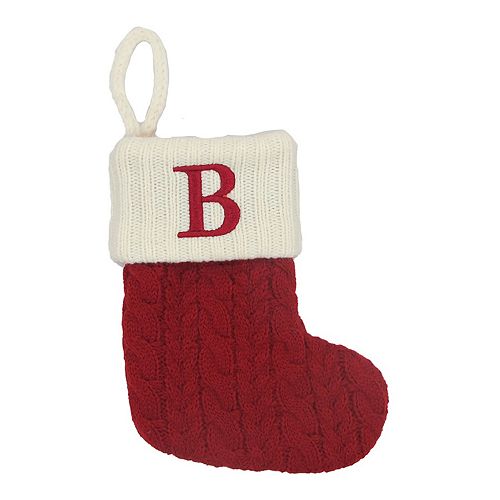 St. Nicholas Square® Cable Knit Monogram Mini Stocking