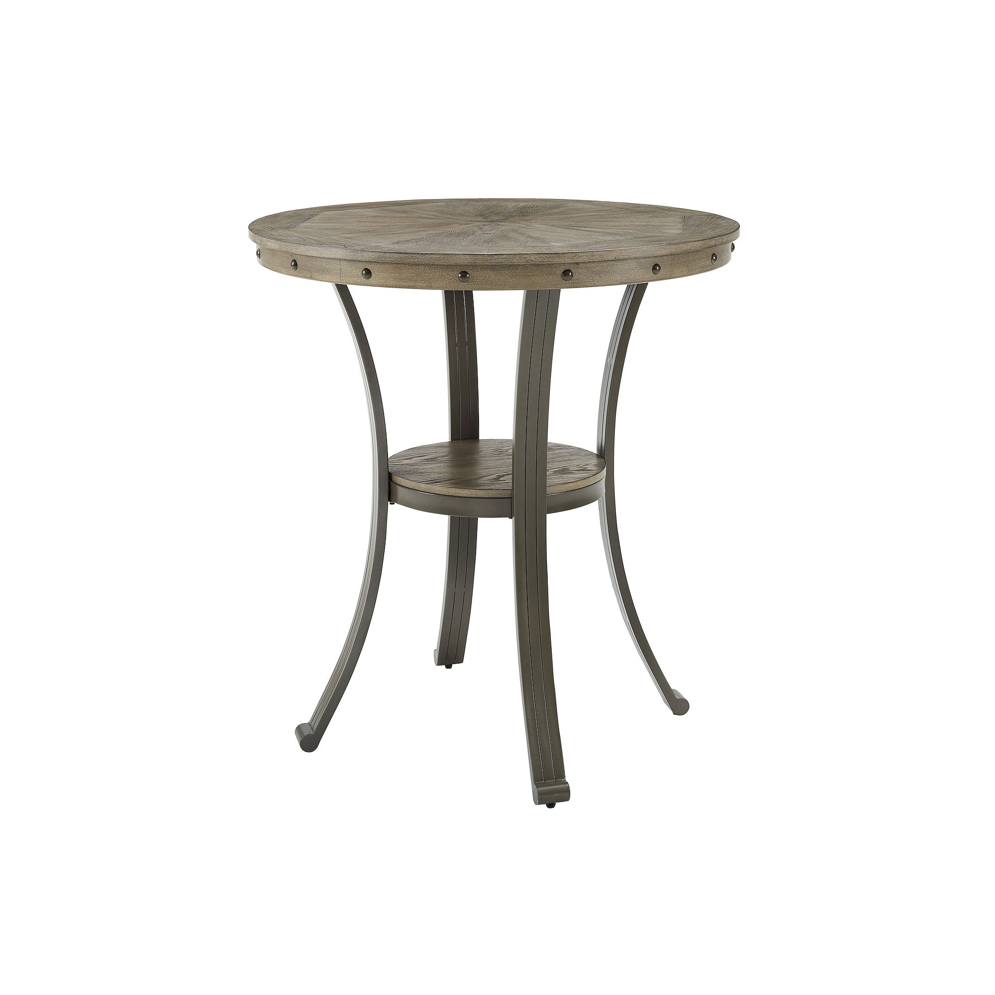 Linon Franklin Pub Dining Table, Silver