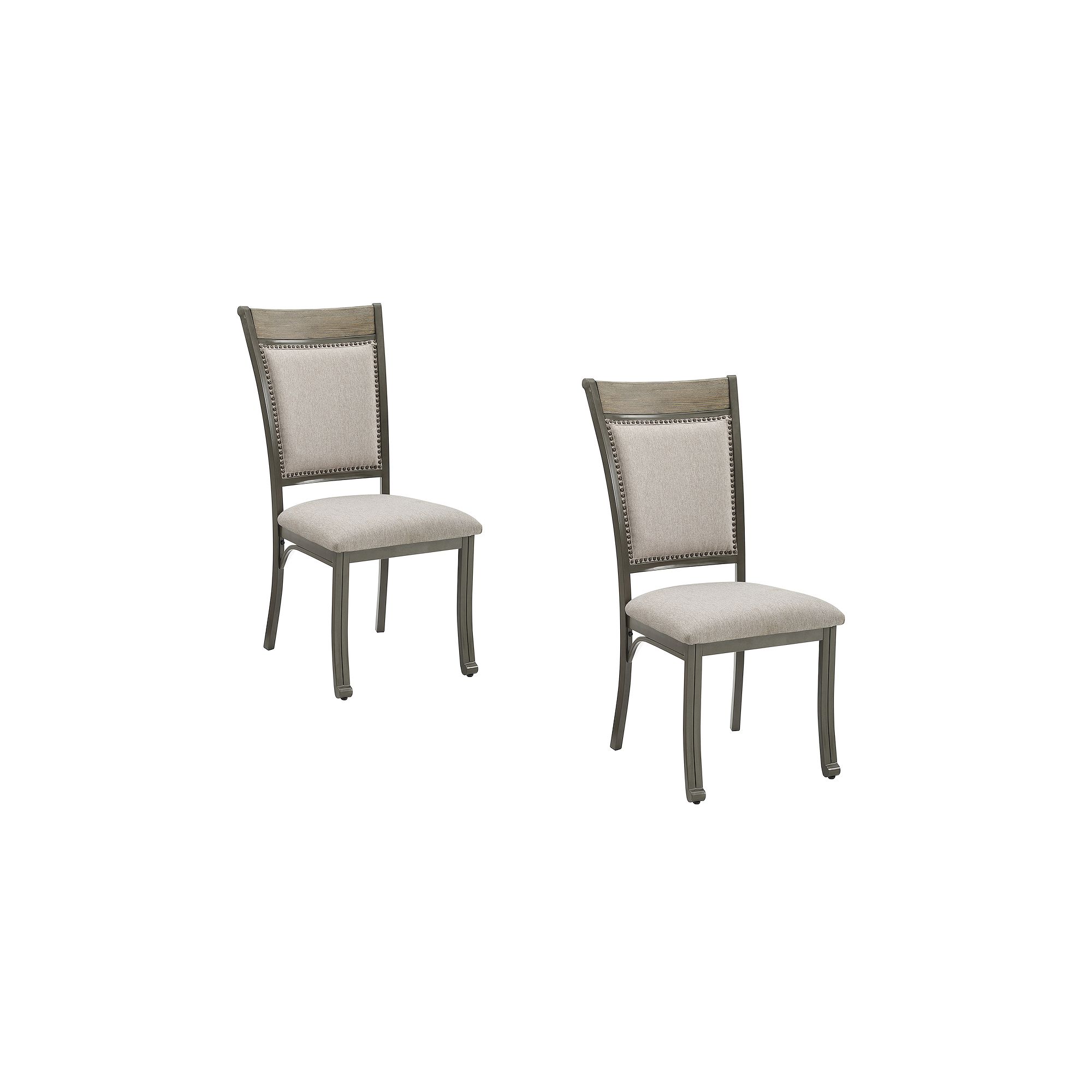 Linon Franklin Dining Chair 2-piece Set, Silver