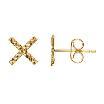Womens Karat Rush X Shape Earrings