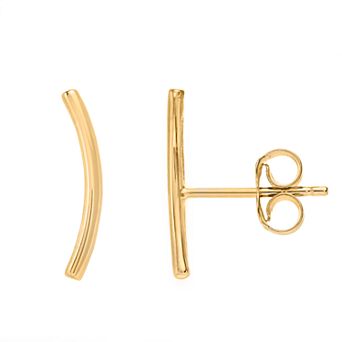 Womens Karat Rush Arched Bar Earrings