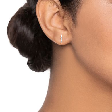14k Gold Textured Bar Stud Earrings