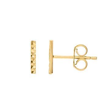 Womens Karat Rush Vertical Bar Post Earrings