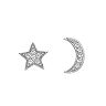 LC Lauren Conrad Sterling Silver Lab-Created White Sapphire Moon & Star Mismatch Stud Earrings