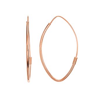 Womens Karat Rush Oval Hoop Earrings