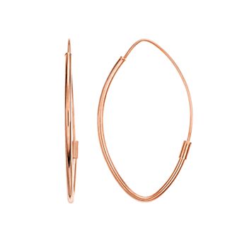Womens Karat Rush Oval Hoop Earrings