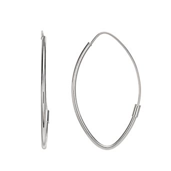 Womens Karat Rush Oval Hoop Earrings