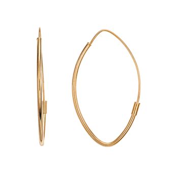 Womens Karat Rush Oval Hoop Earrings