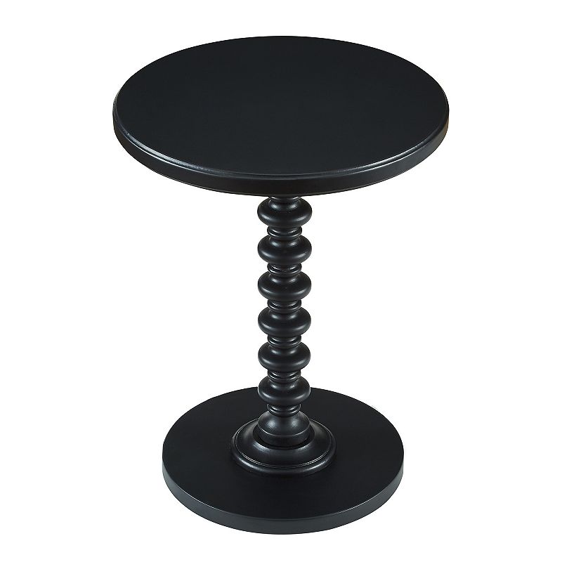 Linon Round Spindle Table, Black