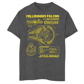 Boys 8-20 Star Wars Falcon Schematic Tee