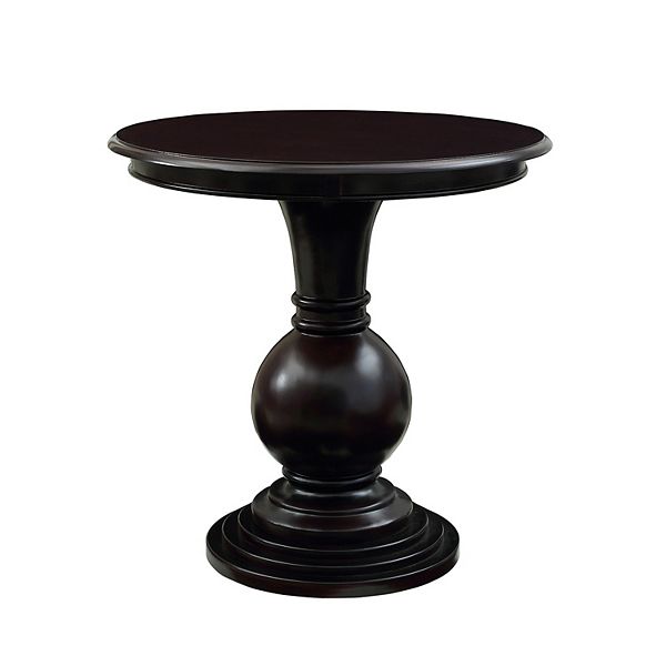Powell Round Pedestal End Table, Round Pedestal Side Table With Drawer