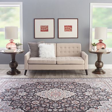 Powell Round Pedestal End Table