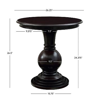 Linon Round Pedestal End Table