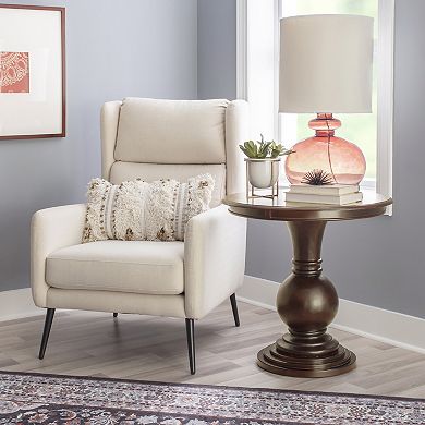 Powell Round Pedestal End Table