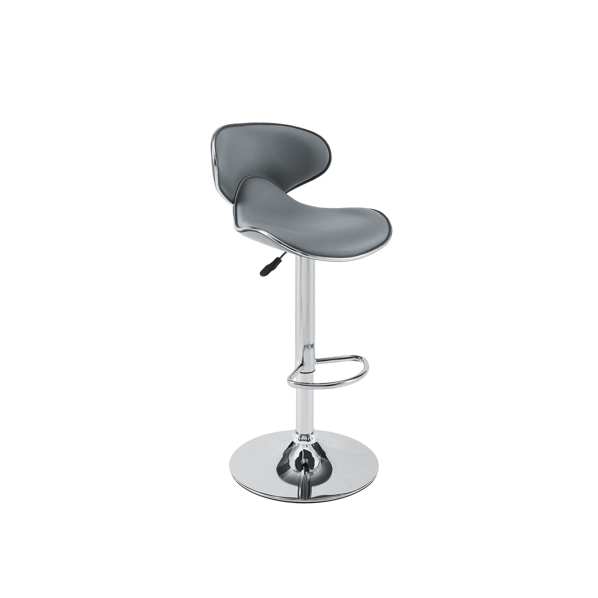 Linon Adjustable Swivel Bar Stool, Gray Grey