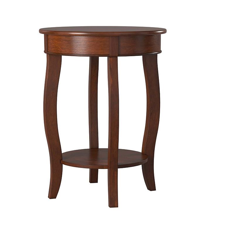Powell Round Side Table with Shelf  Multiple Colors