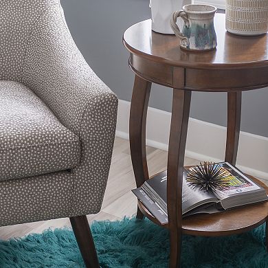 Linon Hazelnut Round End Table