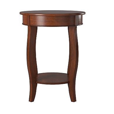 Linon Hazelnut Round End Table