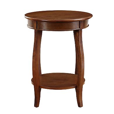 Linon Hazelnut Round End Table