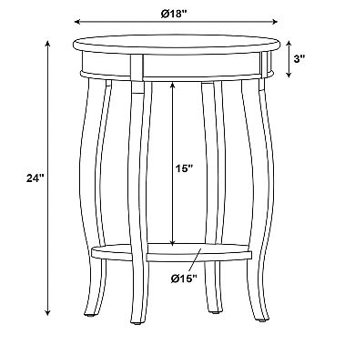 Linon Hazelnut Round End Table